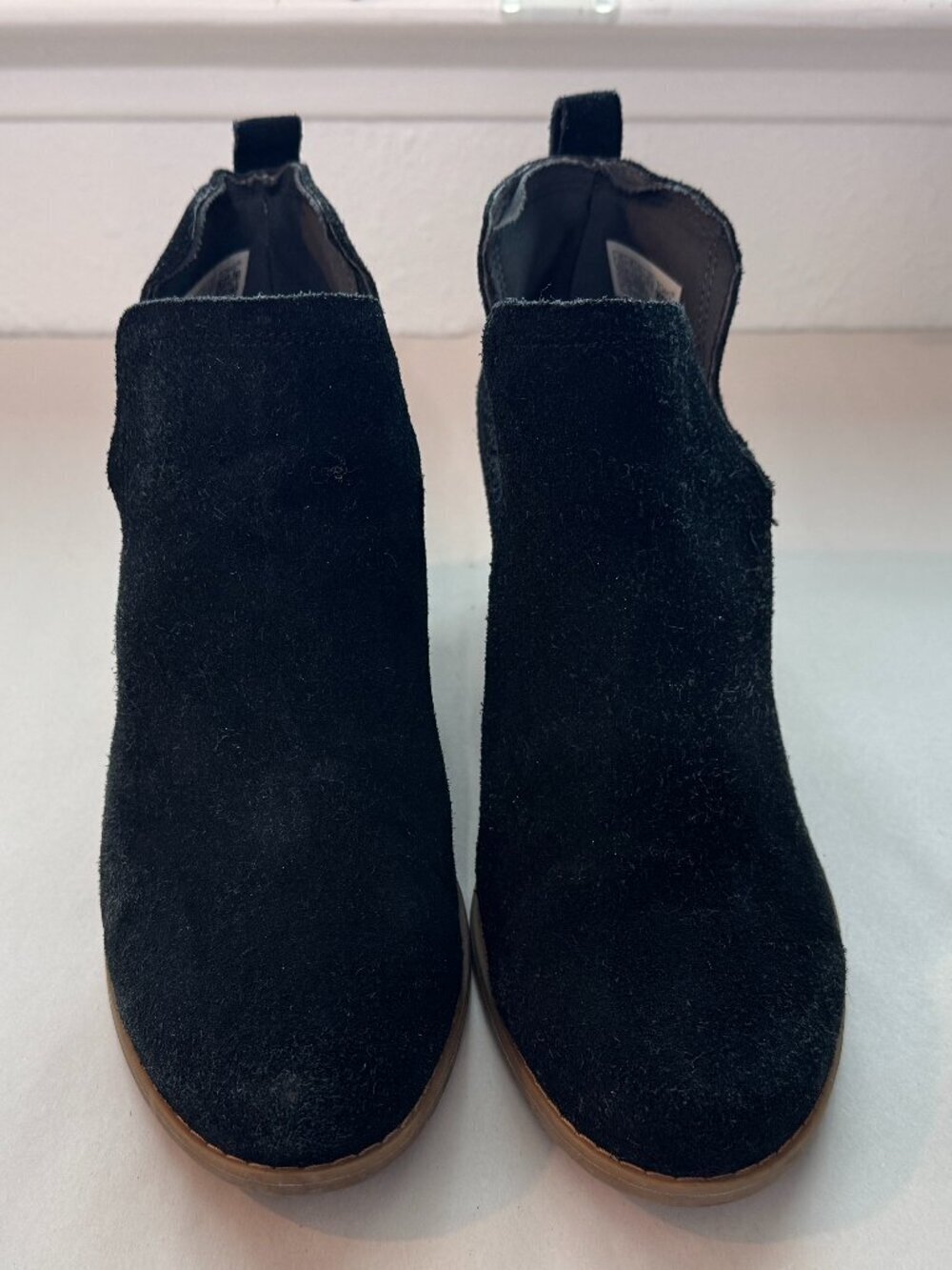 Toms Kallie Wedge Bootie Women's Size 9.5 Black Brown Slip Ons Suede Boots - Picture 5 of 13